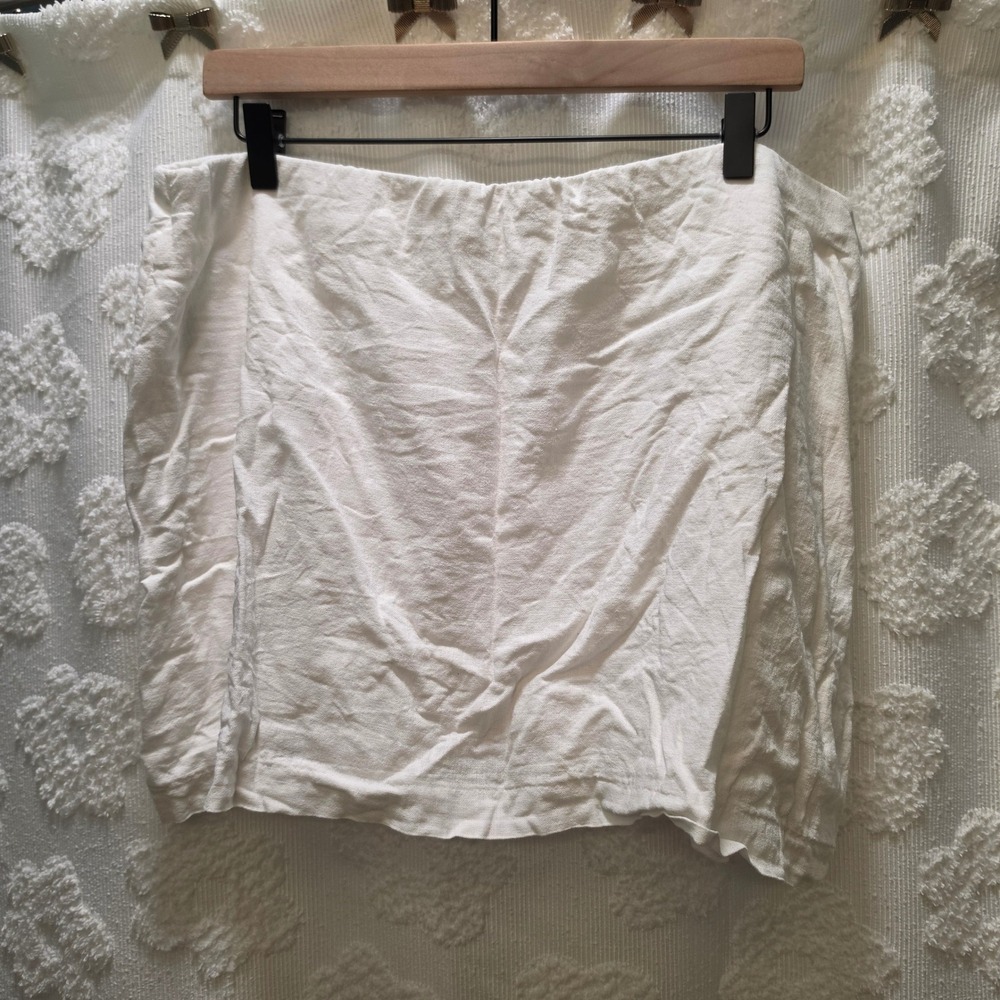 Abercrombie & Fitch Scarlett Mini Skort White Ultra High Rise Linen Blend XL